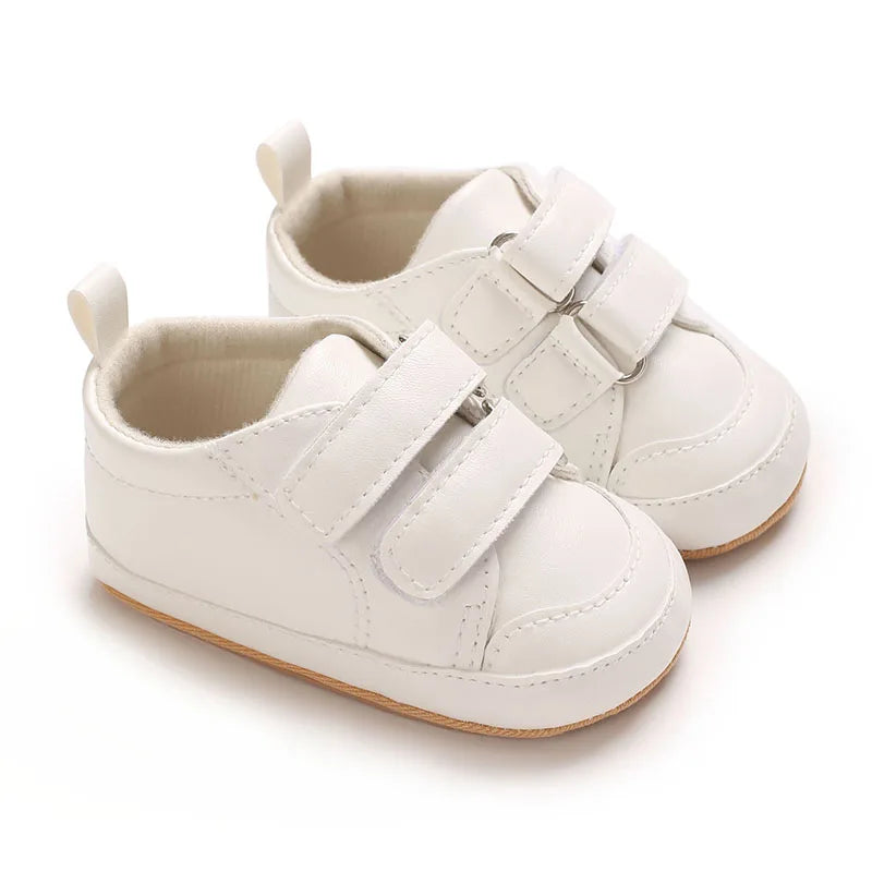 Baby shoes spring and autumn 0-1 year old soft soled anti slip learning shoes fashionable and versatile white Walking Shoes